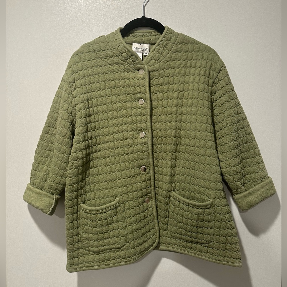 Vintage Quilted Jacket in Soft Olive Green
